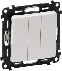 Трёхклавишный выключатель (Белый) DIY упаковка Трёхклавишный выключатель (Белый) DIY упаковка