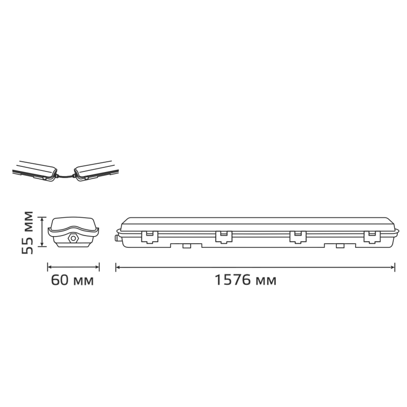   Gauss -8-G13 LITE 1576*60*55 IP65    11500 1/16